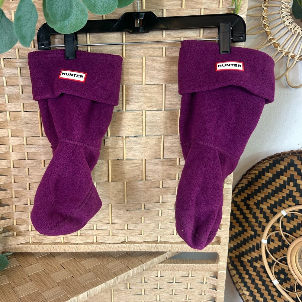 Hunter Purple Fleece Boot Socks